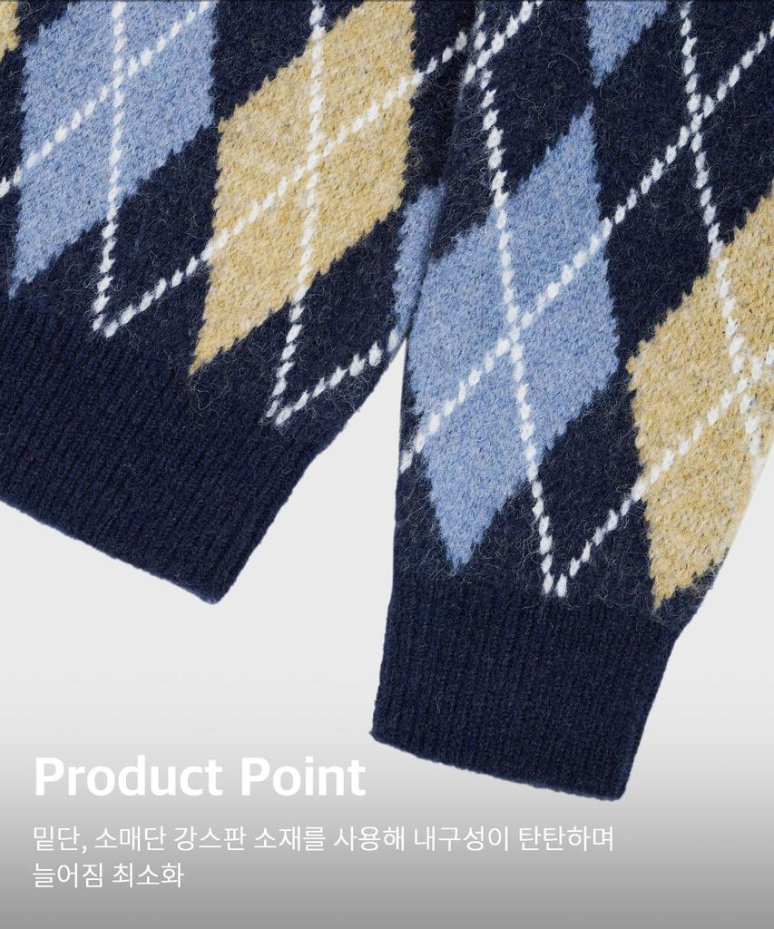 KIIMUIR Argyle Pattern Knit_Navy