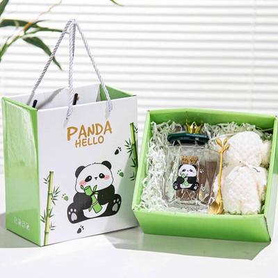 Panda Glass Mug & Towel Bear Gift Set