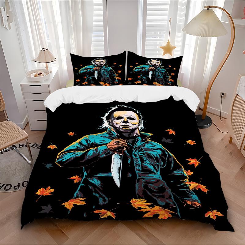 Halloween Horror Icon Print 3Pcs Bedding Setduvet Cover With 2 Bedropillowcase Home Birthday Gift