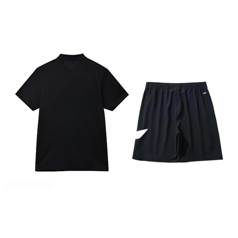 Li-Ning Plain Simple Short Sleeve Polo Shirt Breathable Lightweight Versatile Shorts Casual Sports Set Unisex Sets YPLV049-2+YKSV197-2