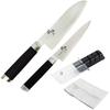 Kai Seki Magoroku Damascus Santoku Knife Petty Knife Sharpener Dishcloth Set + + + [AE-5200, AE-5202, AP-0308]