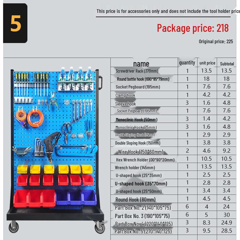 Dual-Sided Tool Pegboard Display & Storage Rack