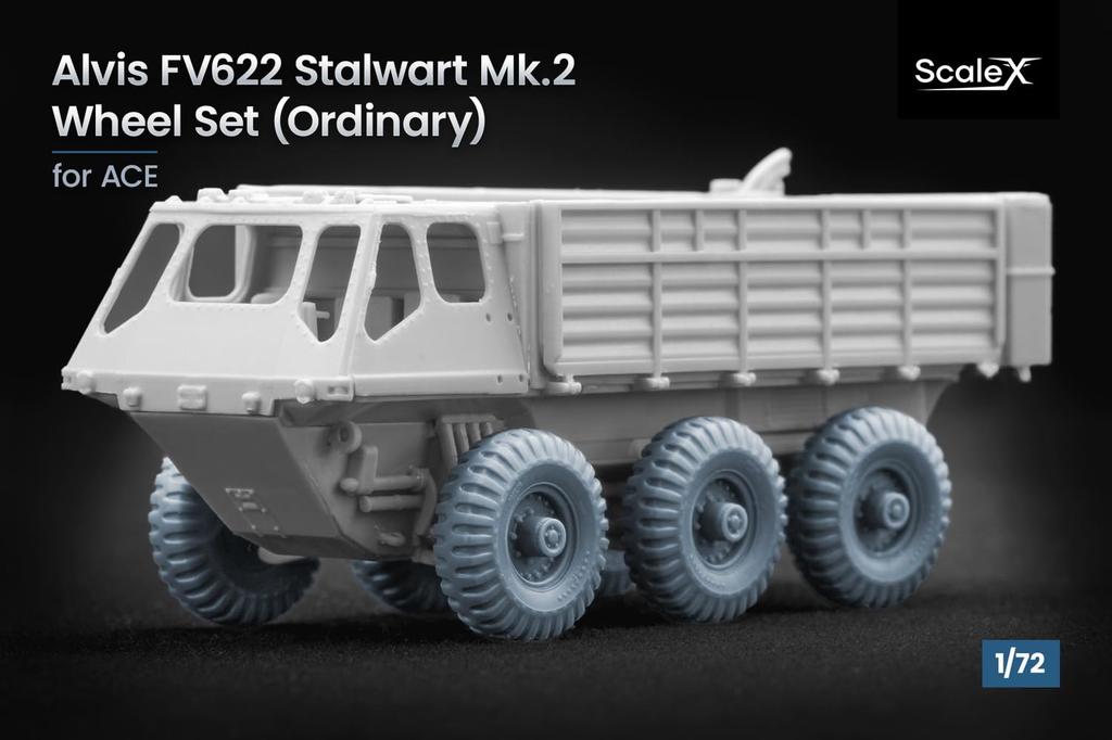 Alvis FV622 Stalwart Wheel Set for Ace Model Parts SCXWM72004 Scale-X 1/72 Mk.2 (7 Wheels) Kits, (Military Vehicles)