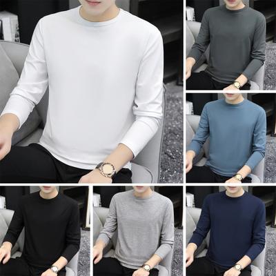 Primavera Autunno Uomo Fitness Top Slim Fit Girocollo Elasticizzato Maniche Lunghe Tinta Unita Pullover Fitness Sport Top Invernale Vestiti Inferiori