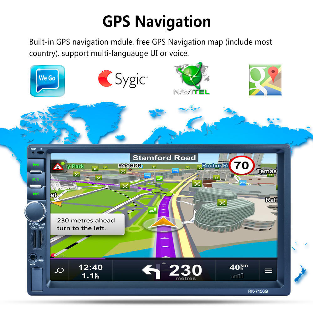 7inch Dual-definition Touch TFT Screen MP5 Unit Player Support MP3 AM FM GPS