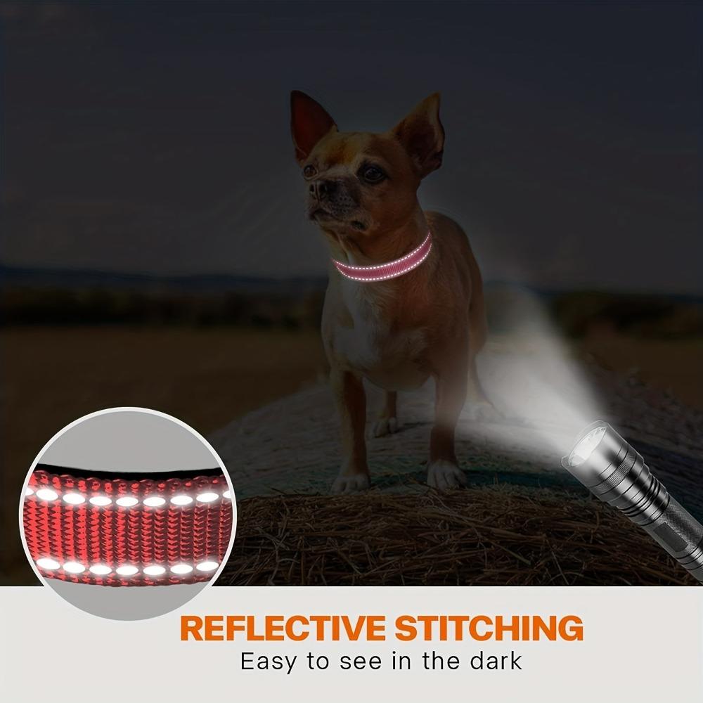 Nylon Pet Safety Collar Safety Buckle Pet Neck Strap Reflective Dog Collar Small and Medium Dog