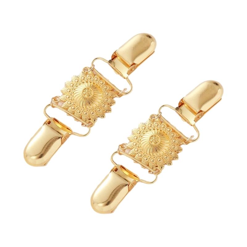 Vintage Flower Sweater Clip Brooch for Women, Hollow Collar Clasp Jewelry with Double Clip Design for Scarves and Coats