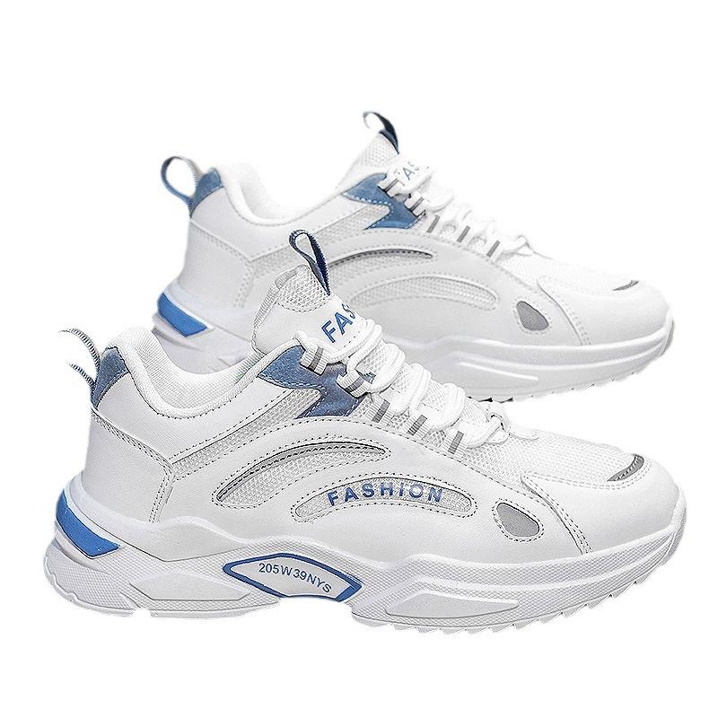 Herrenschuhe Sommer atmungsaktiv 2024 neue Jugendsportschuhe Mesh Laufschuhe lässig kleine weiße Plateau Papa trendige Schuhe