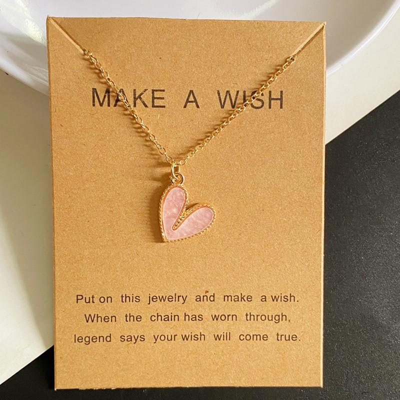 

Love heart Fashion Pendant Choker Necklace Gift for Girl Trendy Pink Color Women Neck Zircon Wholesale