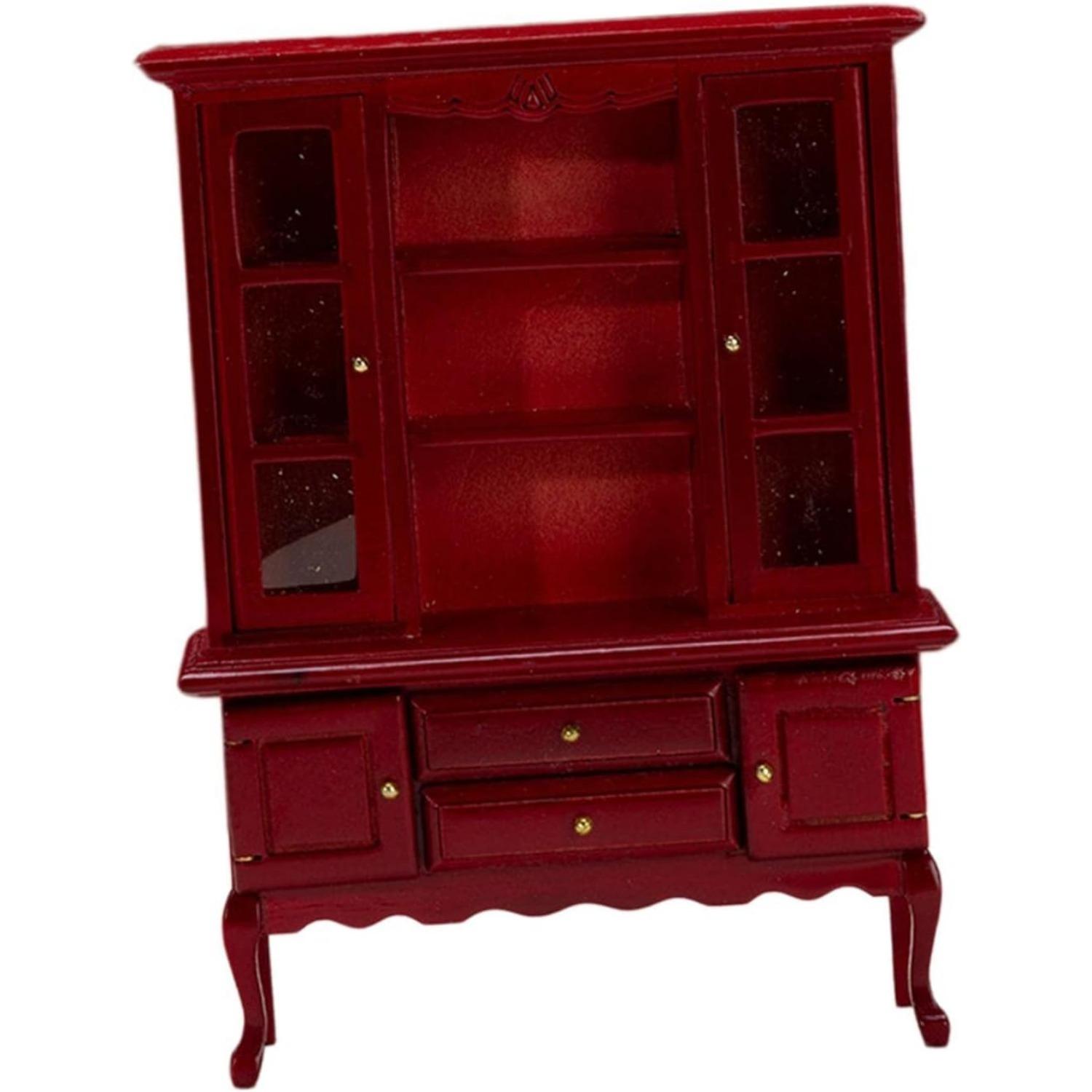 

1/12 миниатюрный книжный шкаф, пейзажные аксессуары, аксессуары для домашней игры, гостиной, игрушки, мебель для кукольного домика, деревянная книжная полка, декор, ореховое дерево 17.4*12.7*4.1cm красный