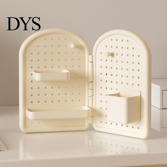Wall Mounted Pegboard Organizer Perforated Board Storage Rack, Foldable Plastic Organizer, No Peg for Office Drilling Shelf Home Desk And Rack