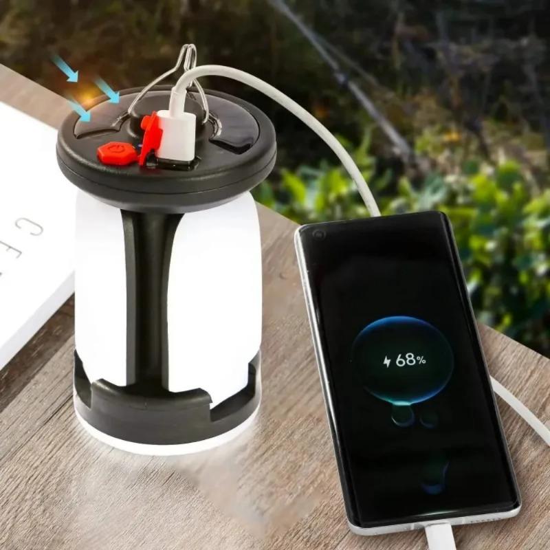 4500mAh  High Power Solar LED Camping Lantern Rechargeable Emergency Power Bank Foldable 6 Light Modes for Camping Fishing