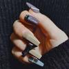 Coffin Square Full Cover Press On Nail False Artificial Tip Long Square Straight