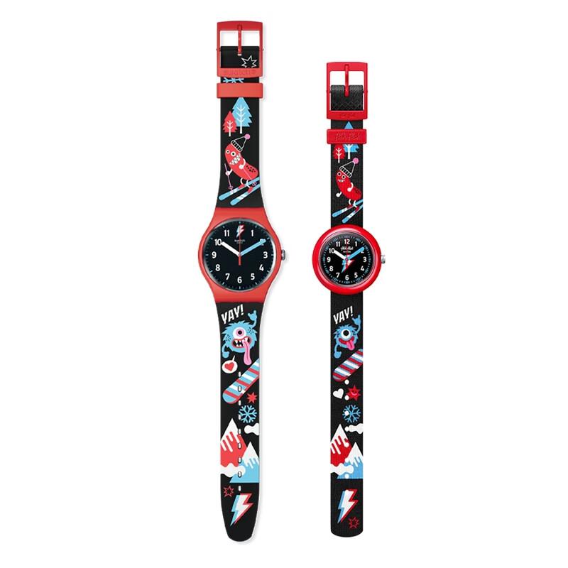 Swatch Swiss Watch Snow Monster Fun Parent-Child Time Set Quartz Watch Unisex Watches SZS38