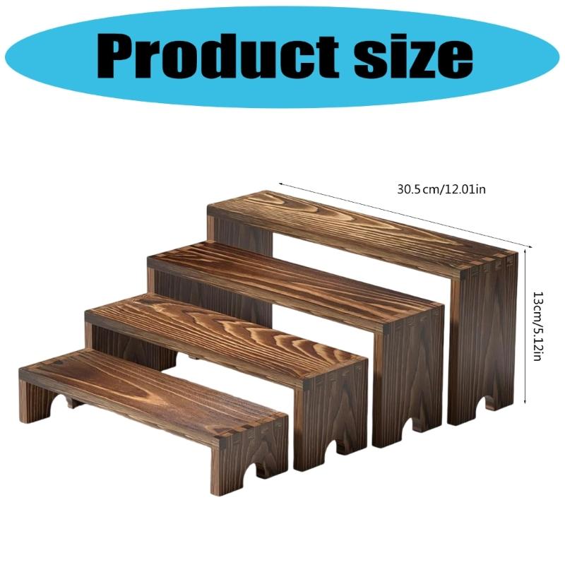 Koleksiyon Vitrini İçin Ahşap Teşhir Stantları Çok Katlı Raf Ünitesi Masaüstü Depolama Düzenleyicileri Dekoratif Ev Dekorasyonu