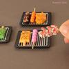 1Set Miniature Barbecue Grilled Skewers W/Tray Food Model 1:12 Dollhouse Kitchen Decor Toy Doll House Accessories