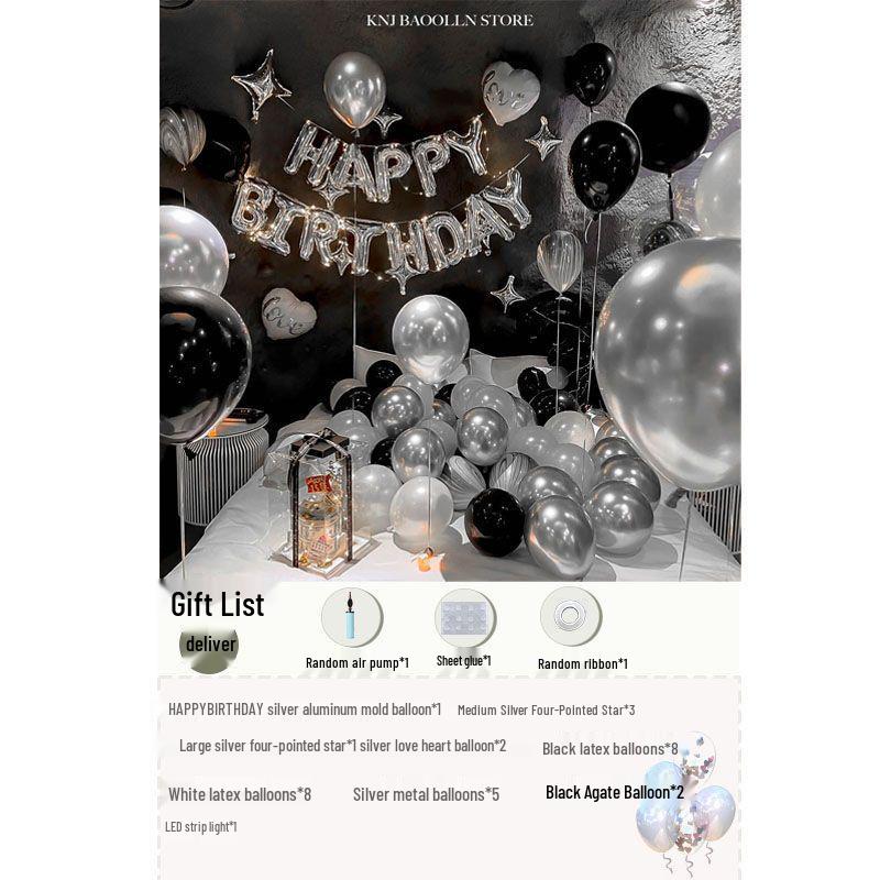 Romantic Birthday Surprise Decorations: Balloons and Background for Girls & Boyfriends