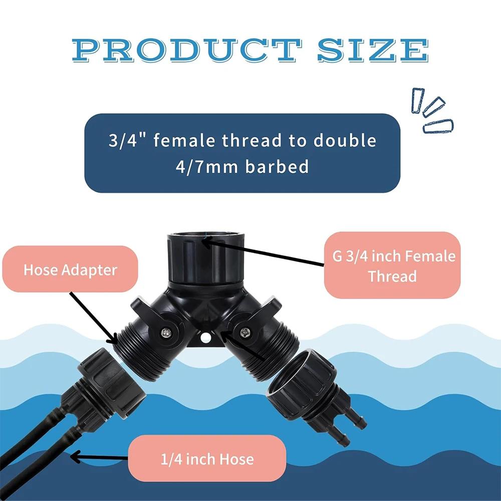 Kapková závlaha Adaptér na kohoutek 4cestný rozdělovač pro zahradu 1/4'' hadice Automatický zavlažovací systém Sada Bonsaj Hrnková rostlina Skleník