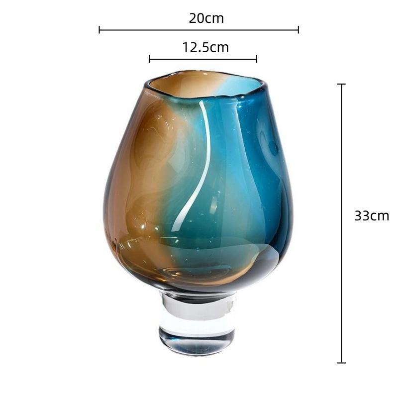 Glass Vase Colored Gradient Transparent Glass Bottle Flower Vase Tall Terrarium Flower Arrangement Home Decoration Accessories