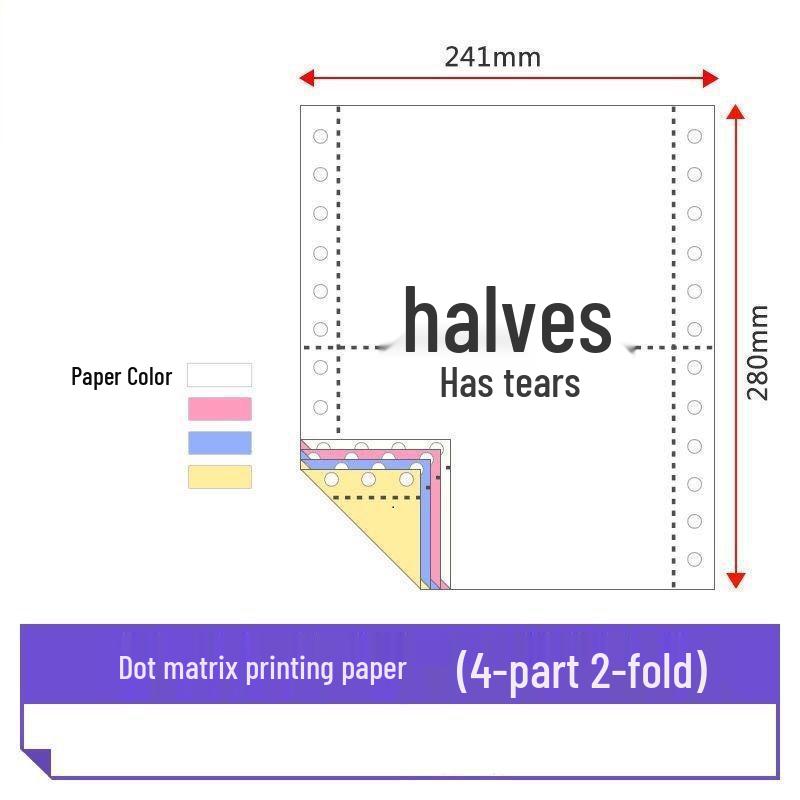 Multi-Part Dot Matrix Printer Paper: Single to Five-Part for Receipts & Delivery Notes.