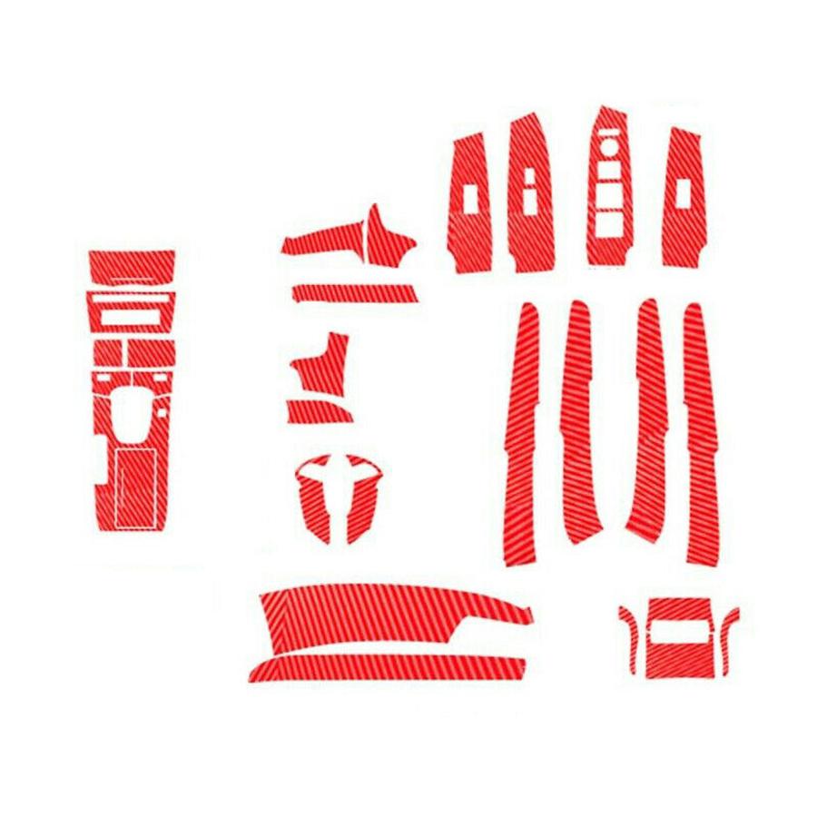 

29 X Red Carbon Fiber Look Interior Cover Trim Kit For Honda Accord 2008-2012 Us