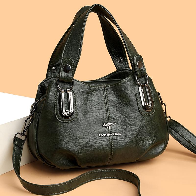 

New trendy handbag large-capacity shell bag middle-aged mother bag multi-compartment shoulder messenger bag зелёный