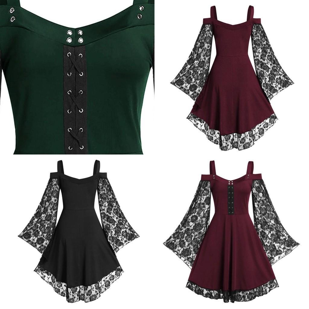 One Word Collar Women's Victorian Style Dress With Long Sleeves Perfect For Christmas And Easter