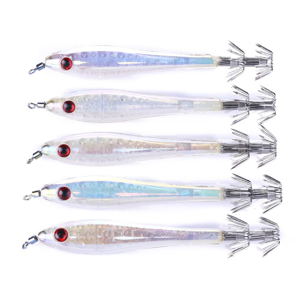 Lure Bait Set with Luminous Squid Jigs9.5cm6gSea Fishing Bass and Mandarin Fish Special Bionic Lure with Hook5Set