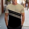 2025 Trendy Fashion New 3D Digital Printing Striped Pattern T-shirt Men's Casual Round Neck Short Sleeve