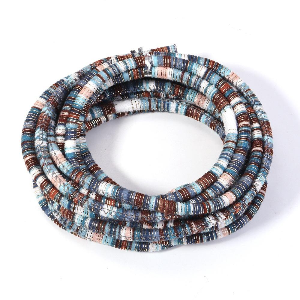 Decorative 6mm Round Jewelry Making Cords Colorful Ethnic Style Handmade Crafts Ribbon Multi-Color Cotton Cords Clothing Sewing