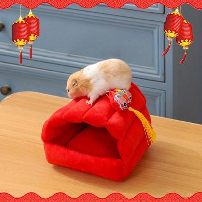 Hamster Warmes Schlafzimmer Goldener Bär Vollständig Geschlossenes Schlafnest Chinchilla Meerschweinchen Niederländisches Schwein Meerschweinchen Winter Baumwollnest