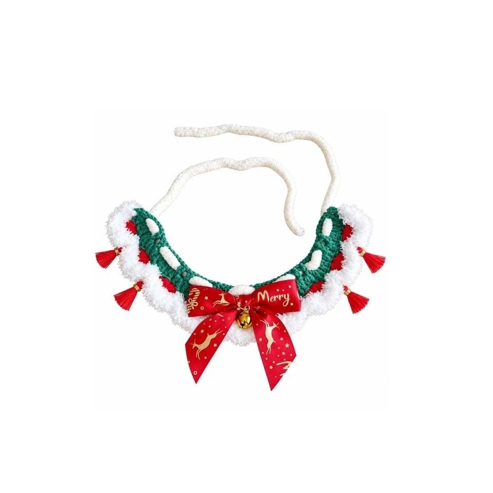 Jingle Bell Pet Christmas Hat Cute Dog Bowknot Scarf Holiday Pet Dressup Cute Santa Hat  Photoshoot
