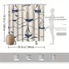 Nautical Sailboat Shower Curtain, Fade-Resistant Polyester, Sailboat & Seagull Design, Easy Installation, Beach Bath Decor