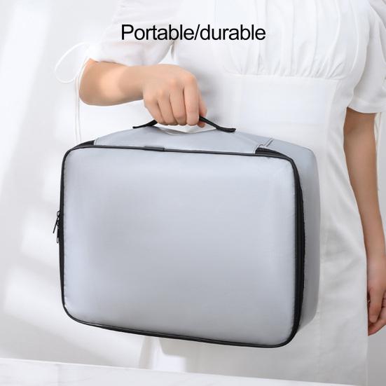Fireproof Document Bag with Password Lock 3-Layer File Storage Case Water-Resistant Zipper Portable Travel Home Laptop Crchives Certificates