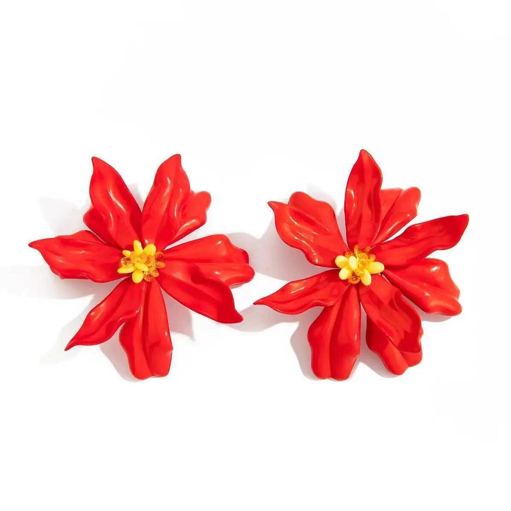 IngeSight.Z Vintage Hyperbole Acrylic Flower Stud Earrings for Women Boho Sweet Elegant Earring Trendy Jewelry Accessories Mujer