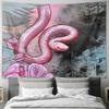 Floral Serpent Tapestry Mystical Forest Wall Hanging Bohemian Home Decor Psychedelic Art Nature Lover Gift Gothic Aesthetic Trip