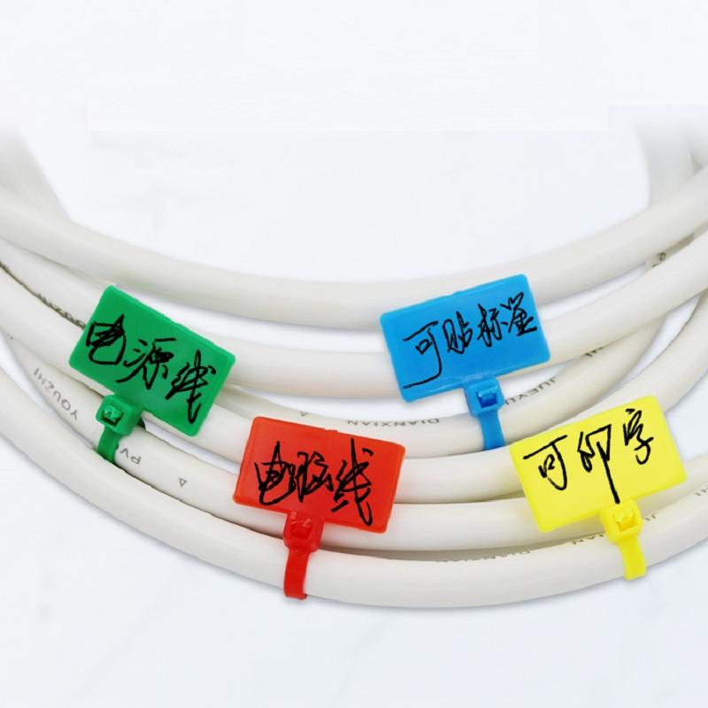 50Pcs Nylon Tie Tags Self-Locking Network Cable Zip Trim Wrap Loop Wire Straps Label 3*100mm 4*150mm 4*200mm