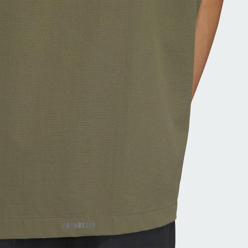 Adidas Colorblock Outdoor Casual Sports Button-Down Short Sleeve Shirt Men Tops Army-Green JI9813