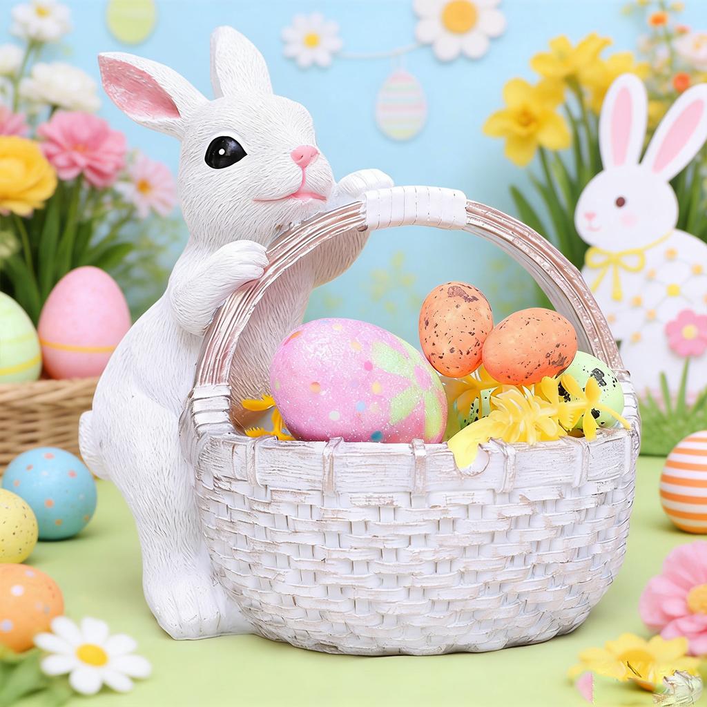 Easter Creative Basket Resin Decorative Ornament