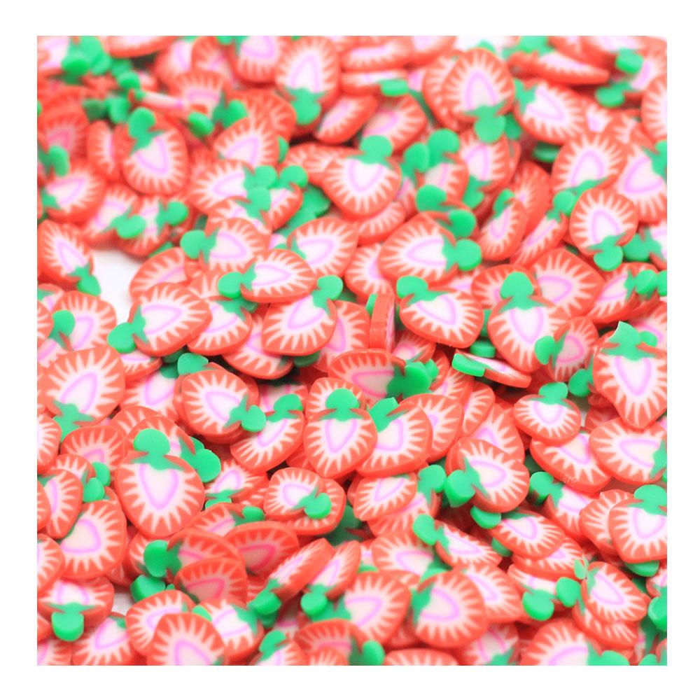 Slime Accessories Polymer Clay Fruit Slices  Strawberry Sprinkles Nail DIY Art Decor Scrapbooking Handwork Slime Filling