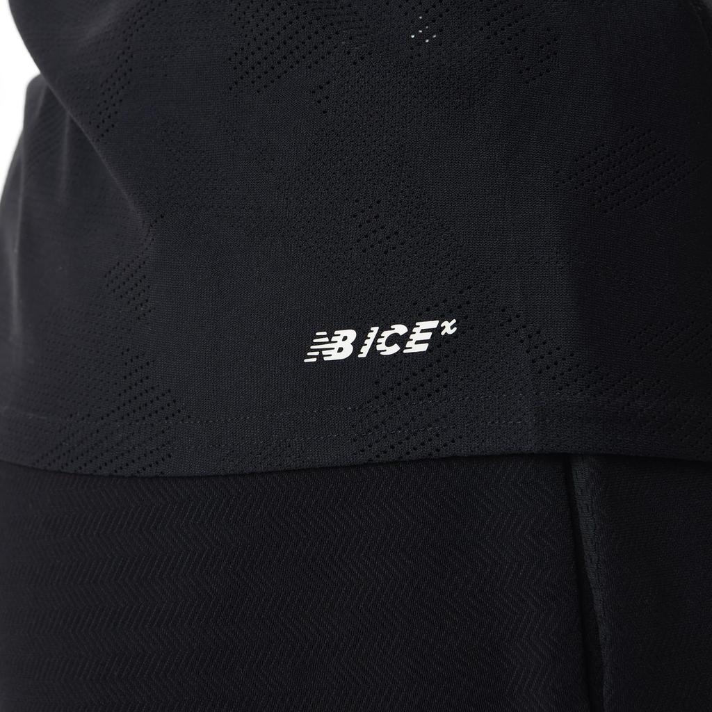 Long Sleeve Q Speed Jacquard Short Long Sleeve WT33282 BK S [New Balance] T-Shirt T-Shirt Women's (Black)