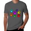 Paw Print Tshirt Basic Solid Color Short Sleeve Tshirt