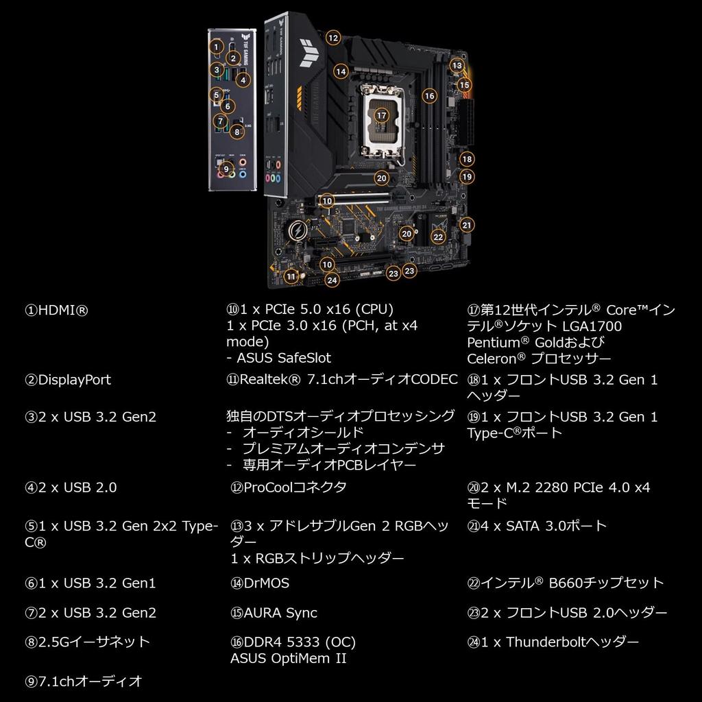 ASUS INTEL 12th Generation CPU Compatible B660 Chipset mATX Motherboard TUF GAMING D4 Authorized Distributor (LGA1700) B660M-PLUS [Domestic Product]