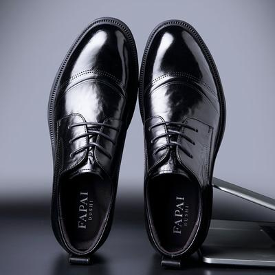 Wenzhou Leather Shoes Men's Genuine Leather British Style Heightening Men's Shoes Business Dress Casual Wedding Derby Shoes First Layer Cowhide