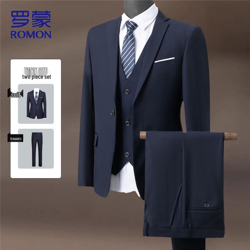 Romon Men s Slim Fit Business Suit Set 3XL