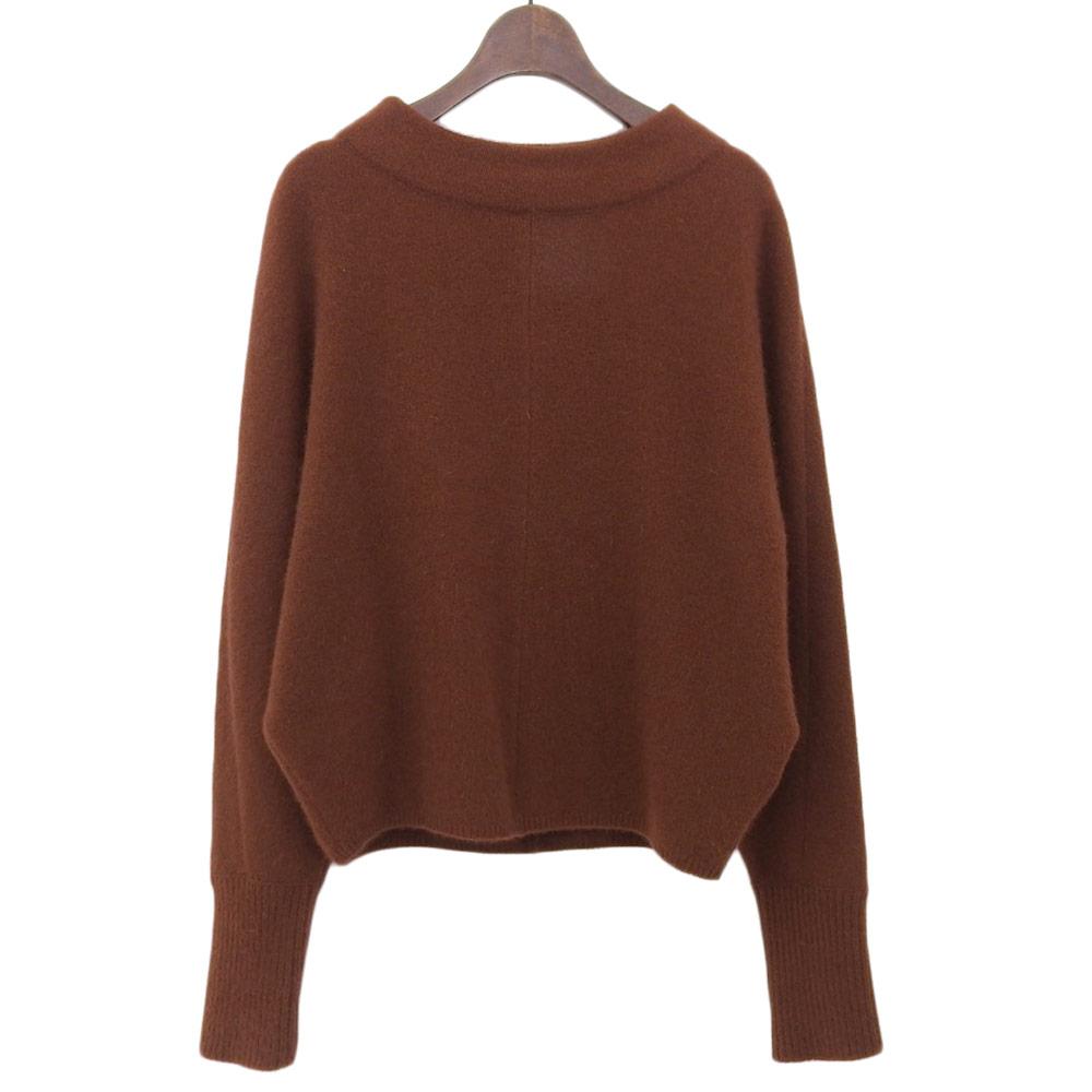 DES PRES DES PRÉS Wool Blue Fox Build Neck Pullover Top Women's Brown S Tops S BrownUsed