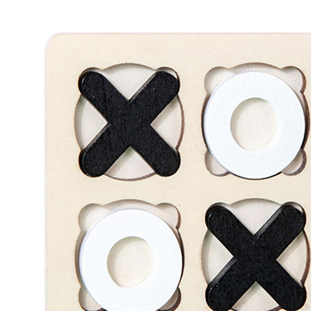 14,7*14,7 cm Trä Luffarschack Spel Pedagogiska Leksaker XO Bordleksak