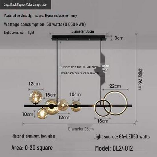 Nordic Modern Minimalist Chandelier - Creative Dining Room Light with Magic Bean Glass Bubbles.