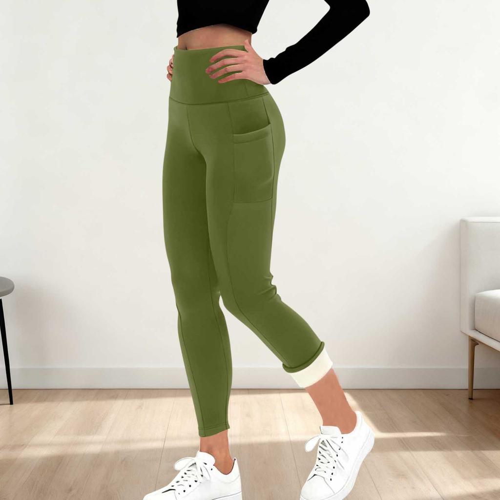 Women's Fashion Yoga Pants Warm Thermal Leggings -Lined High-Waisted Athletic Pants