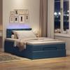 Vidaxl Ottomanen-Bettgestell Mit Matratze, Blau, 120X190 Cm, Stoff